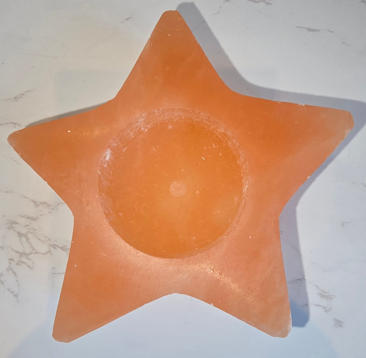 Peach Selenite Star Tealight Holder