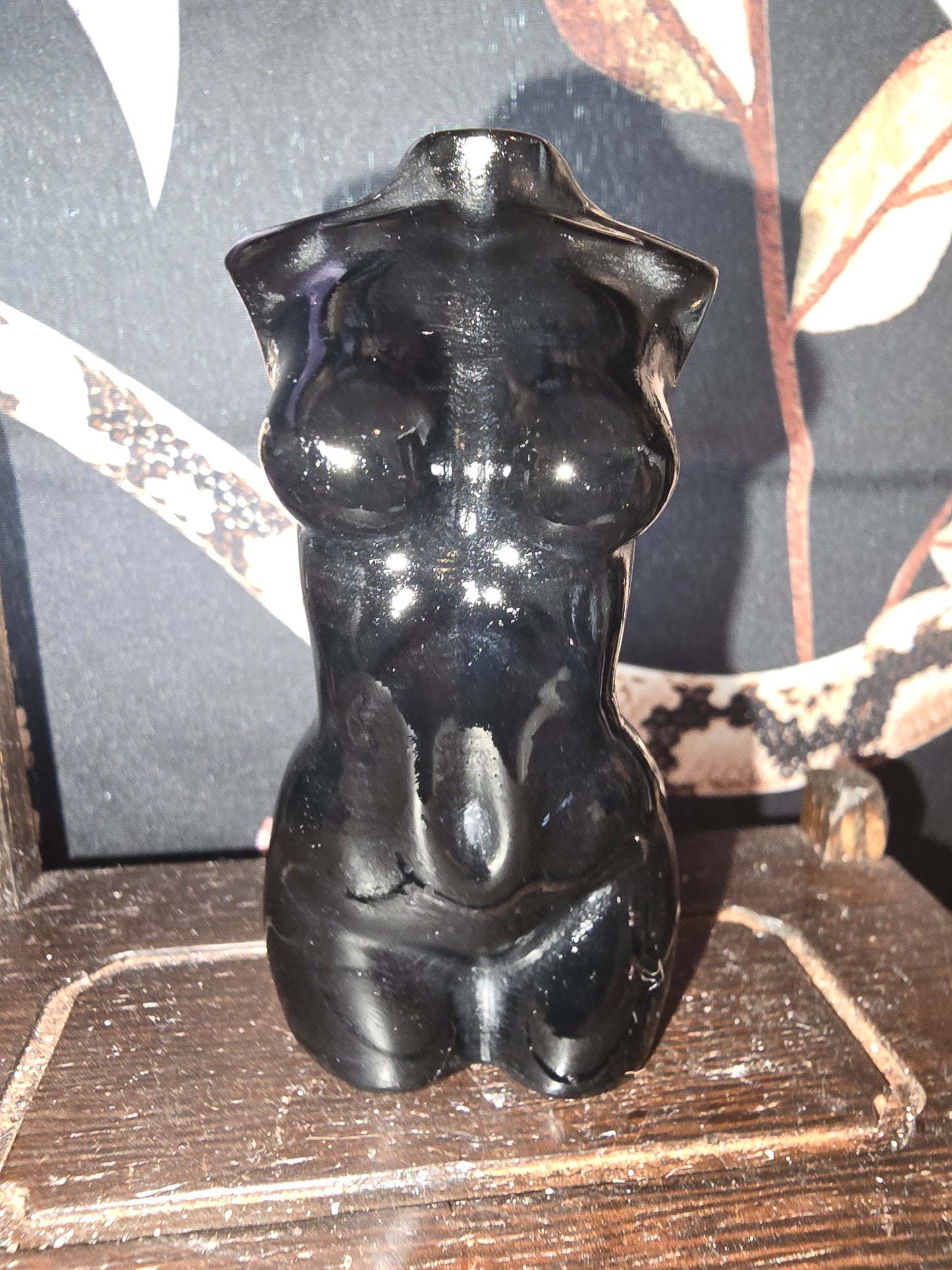 Black Obsidian Goddess Body Carving