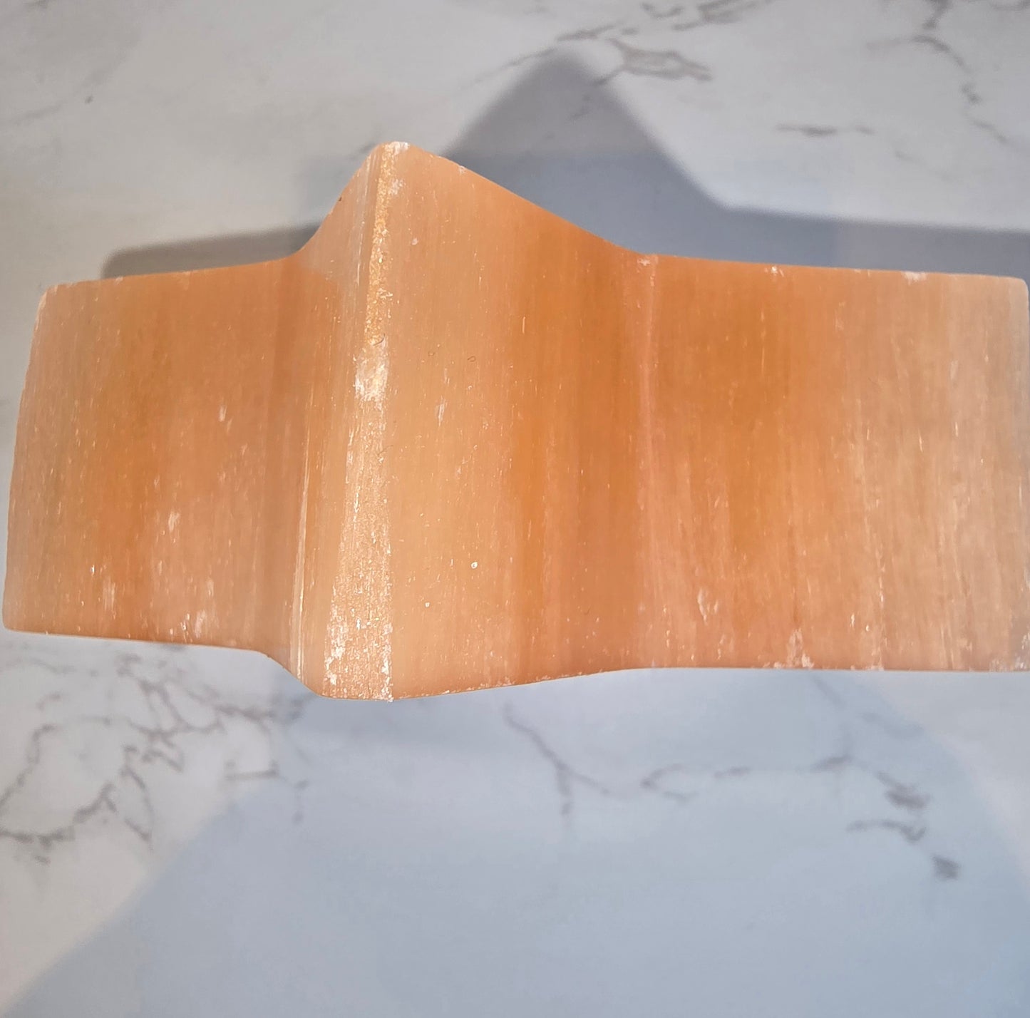 Peach Selenite Star Tealight Holder