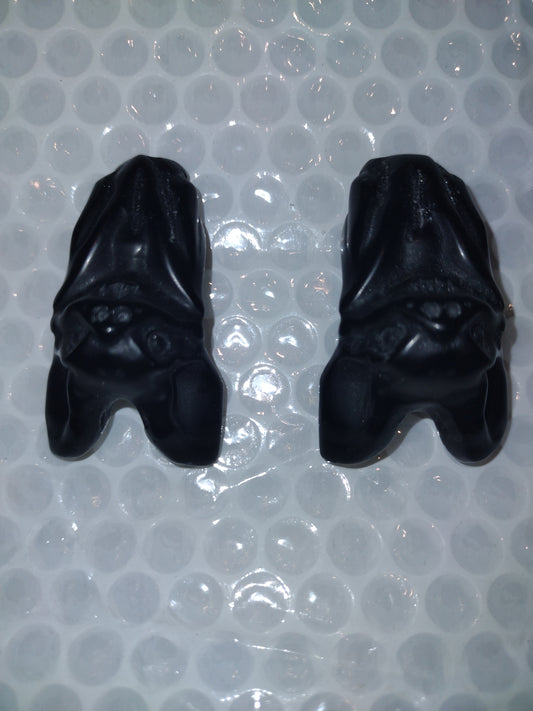 Black Obsidian Bats on Custom Stand