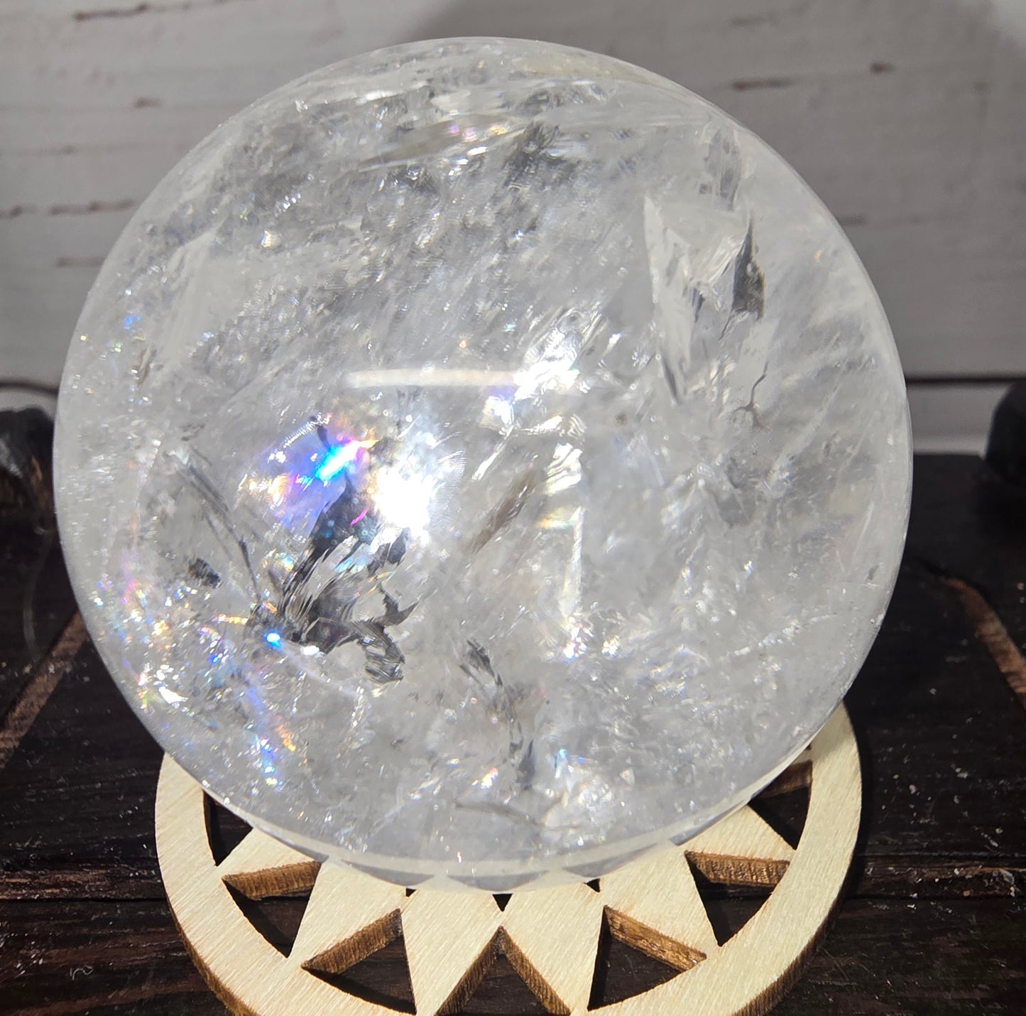 Clear Quartz Sphere with Rainbows