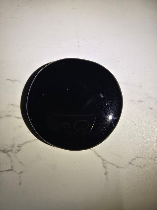 Black Obsidian Palm Stone