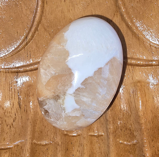 Scolecite and Peach Stilbite Palm Stone