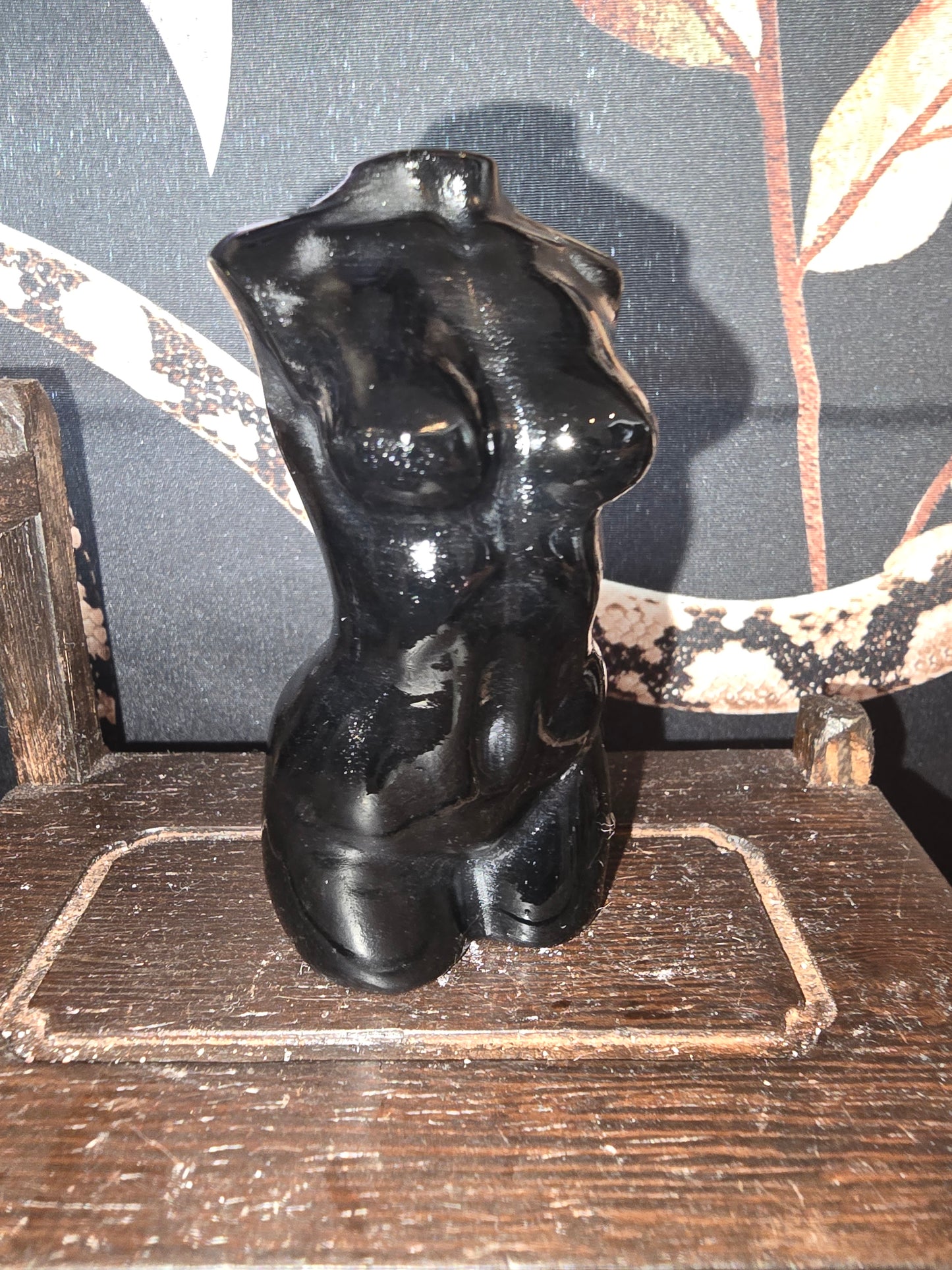 Black Obsidian Goddess Body Carving