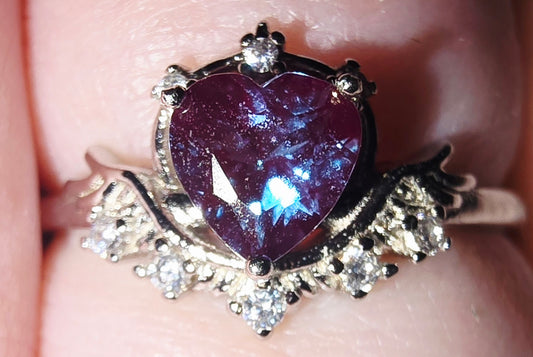 Alexandrite and 925 Silver Adjustable Ring